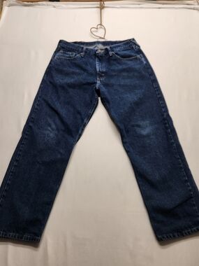 ⭐️Wrangler Relaxed Fit Straight Leg Jeans Blue Denim 34x29 Mens 100% Cotton